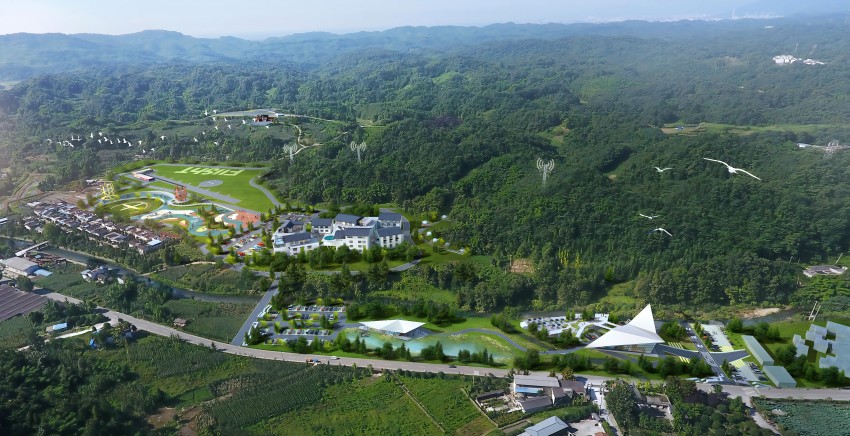 成都（彭州）民用无人驾驶航空试验基鸟瞰图。四川翔彭智航科技有限公司供图